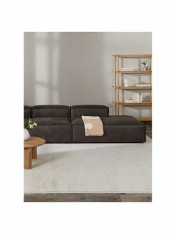 Westwing Collection Grande méridienne modulaire en cuir recyclé brun-gris Lennon, larg. 357 x prof. 119 cm, dossier à gauche -furniture Soldes Grande meridienne modulaire en cuir recycle brun gris Lennon 2