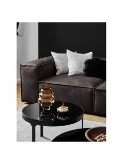 Westwing Collection Grande méridienne modulaire en cuir recyclé brun-gris Lennon, larg. 357 x prof. 119 cm, dossier à gauche -furniture Soldes Grande meridienne modulaire en cuir recycle brun gris Lennon 3