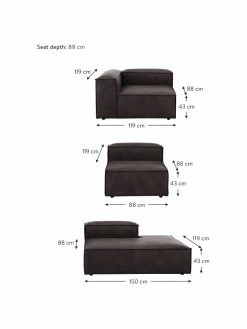 Westwing Collection Grande méridienne modulaire en cuir recyclé brun-gris Lennon, larg. 357 x prof. 119 cm, dossier à gauche -furniture Soldes Grande meridienne modulaire en cuir recycle brun gris Lennon 5