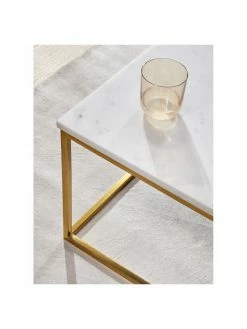 Westwing Collection Grande table basse en marbre Alys, larg. 120 x haut. 35 cm -furniture Soldes Grande table basse en marbre Alys 2