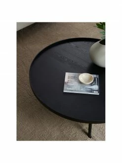 Grande table basse noire Mesa, Ø 100 x haut. 36 cm -furniture Soldes Grande table basse noire Mesa 2