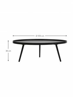 Grande table basse noire Mesa, Ø 100 x haut. 36 cm -furniture Soldes Grande table basse noire Mesa 3