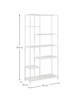 Westwing Collection Haute étagère industrielle en métal blanc Neptun, larg. 80 x haut. 164 cm -furniture Soldes Haute etagere industrielle en metal blanc Neptun 2