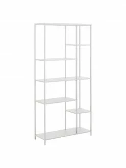 Westwing Collection Haute étagère industrielle en métal blanc Neptun, larg. 80 x haut. 164 cm