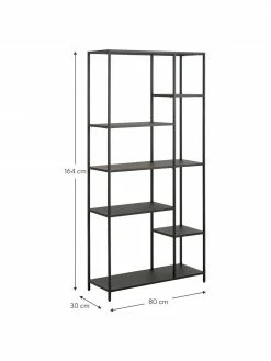 Westwing Collection Haute étagère industrielle en métal noir Neptun, larg. 80 x haut. 164 cm -furniture Soldes Haute etagere industrielle en metal noir Neptun 10