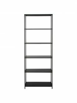 Westwing Collection Haute étagère industrielle en métal noir Neptun, larg. 70 x haut. 185 cm -furniture Soldes Haute etagere industrielle en metal noir Neptun 3