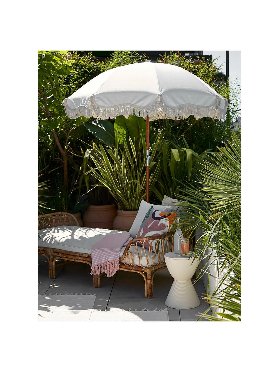 Lit de repos en bambou avec assise rembourrée Blond, larg. 185 x prof. 78 cm 2 Lit de repos en bambou avec assise rembourrée Blond, larg. 185 x prof. 78 cm – Image 2