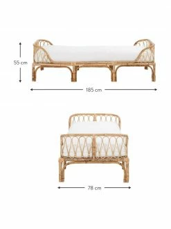 Lit de repos en bambou avec assise rembourrée Blond, larg. 185 x prof. 78 cm 10 Lit de repos en bambou avec assise rembourrée Blond, larg. 185 x prof. 78 cm -furniture Soldes Lit de repos en bambou avec assise rembourree Blond 4