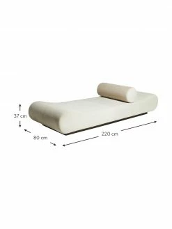 Lit de repos velours côtelé beige Faye, larg. 220 x prof. 80 cmDisponibilité limitée -furniture Soldes Lit de repos velours cotele beige Faye 2