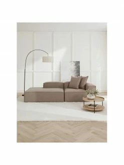 Westwing Collection Méridienne modulable brun Lennon, larg. 150 x haut. 68 cm, dossier à droite -furniture Soldes Meridienne modulable brun Lennon 2