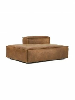 Westwing Collection Méridienne modulable cuir recyclé brun Lennon, larg. 150 x haut. 68 cm, dossier à droite -furniture Soldes Meridienne modulable cuir recycle brun Lennon 4