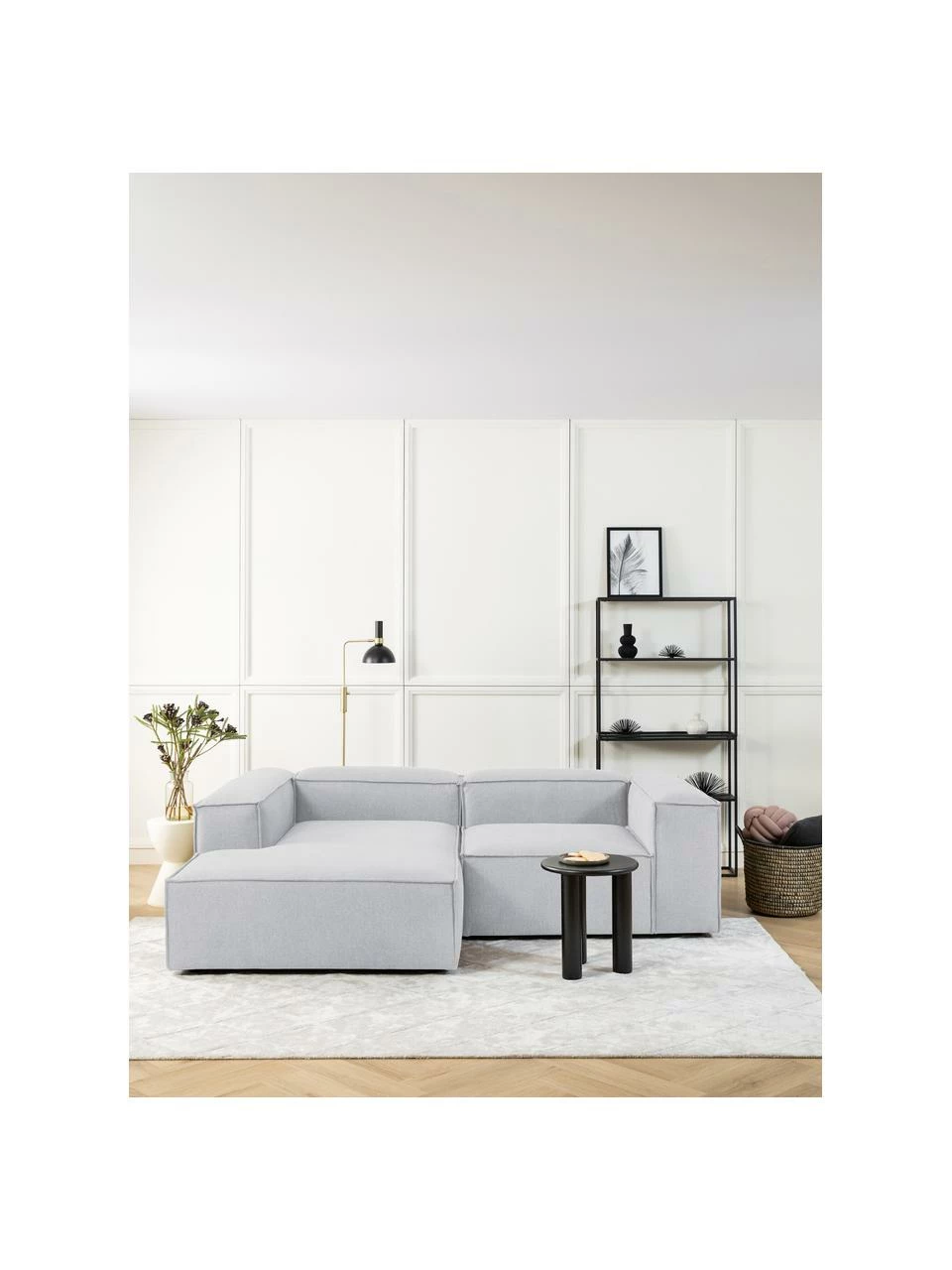 Westwing Collection Méridienne modulable gris clair Lennon, larg. 120 x prof. 180 cm, méridienne à gauche 3 Westwing Collection Méridienne modulable gris clair Lennon, larg. 120 x prof. 180 cm, méridienne à gauche – Image 3