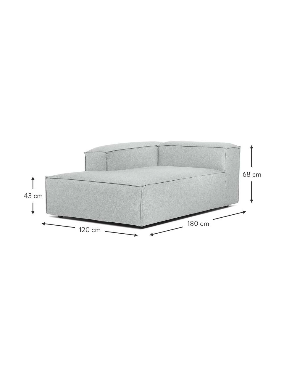 Westwing Collection Méridienne modulable gris clair Lennon, larg. 120 x prof. 180 cm, méridienne à gauche 4 Westwing Collection Méridienne modulable gris clair Lennon, larg. 120 x prof. 180 cm, méridienne à gauche – Image 4