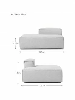 Westwing Collection Méridienne modulable gris clair Lennon, larg. 150 x haut. 68 cm, dossier à droite -furniture Soldes Meridienne modulable gris clair Lennon 9