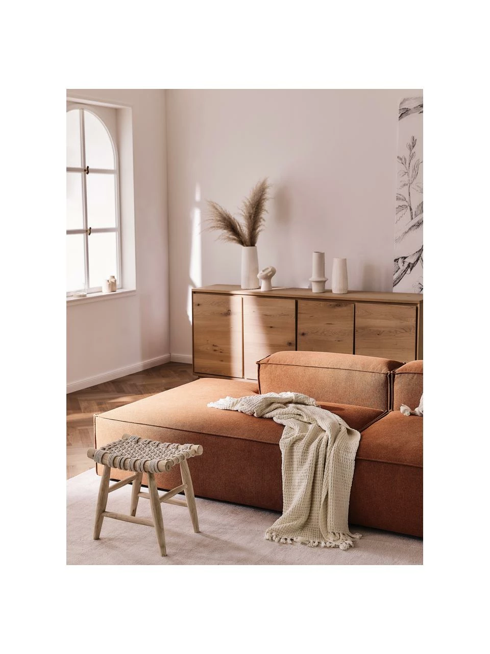 Westwing Collection Méridienne modulable terracotta Lennon, larg. 150 x haut. 68 cm, dossier à droite 2 Westwing Collection Méridienne modulable terracotta Lennon, larg. 150 x haut. 68 cm, dossier à droite – Image 2