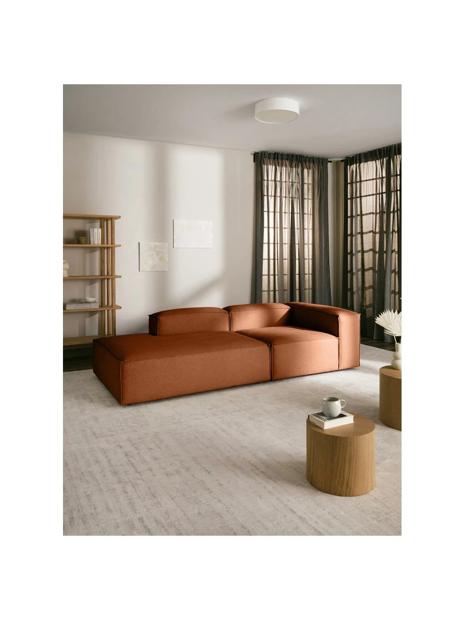 Westwing Collection Méridienne modulable terracotta Lennon, larg. 150 x haut. 68 cm, dossier à droite 3 Westwing Collection Méridienne modulable terracotta Lennon, larg. 150 x haut. 68 cm, dossier à droite – Image 3