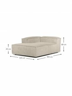 Westwing Collection Méridienne modulable velours côtelé beige Lennon, larg. 120 x prof. 180 cm, méridienne à gauche -furniture Soldes Meridienne modulable velours cotele beige Lennon 8