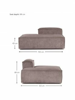 Westwing Collection Méridienne modulable velours côtelé brun Lennon, larg. 150 x haut. 68 cm, dossier à droite 9 Westwing Collection Méridienne modulable velours côtelé brun Lennon, larg. 150 x haut. 68 cm, dossier à droite -furniture Soldes Meridienne modulable velours cotele brun Lennon 9