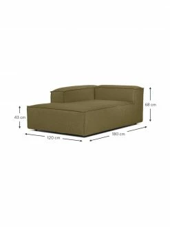 Westwing Collection Méridienne modulable vert Lennon, larg. 120 x prof. 180 cm, méridienne à gauche -furniture Soldes Meridienne modulable vert Lennon 3