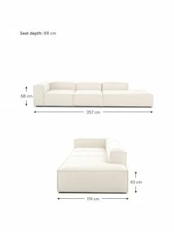 Westwing Collection Méridienne modulaire XL beige Lennon, larg. 357 x prof. 119 cm, dossier à gauche 9 Westwing Collection Méridienne modulaire XL beige Lennon, larg. 357 x prof. 119 cm, dossier à gauche -furniture Soldes Meridienne modulaire XL beige Lennon 3