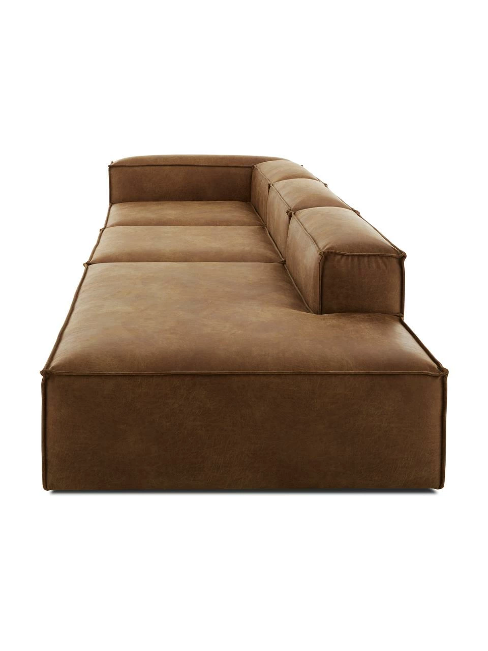 Westwing Collection Méridienne modulaire XL cuir recyclé Lennon, larg. 357 x prof. 119 cm, dossier à gauche 5 Westwing Collection Méridienne modulaire XL cuir recyclé Lennon, larg. 357 x prof. 119 cm, dossier à gauche – Image 5