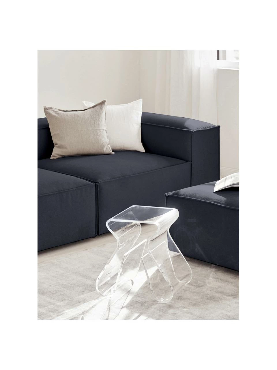 Westwing Collection Méridienne modulaire bleue Lennon, larg. 269 x prof. 119 cm, dossier à droite 3 Westwing Collection Méridienne modulaire bleue Lennon, larg. 269 x prof. 119 cm, dossier à droite – Image 3