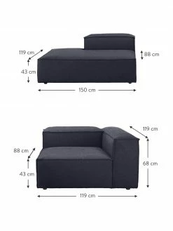 Westwing Collection Méridienne modulaire bleue Lennon, larg. 269 x prof. 119 cm, dossier à droite 11 Westwing Collection Méridienne modulaire bleue Lennon, larg. 269 x prof. 119 cm, dossier à droite -furniture Soldes Meridienne modulaire bleue Lennon 5