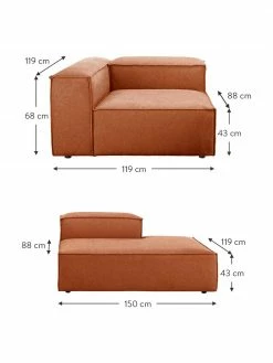 Westwing Collection Méridienne modulaire terracotta Lennon, larg. 269 x prof. 119 cm, dossier à gauche -furniture Soldes Meridienne modulaire terracotta Lennon 5