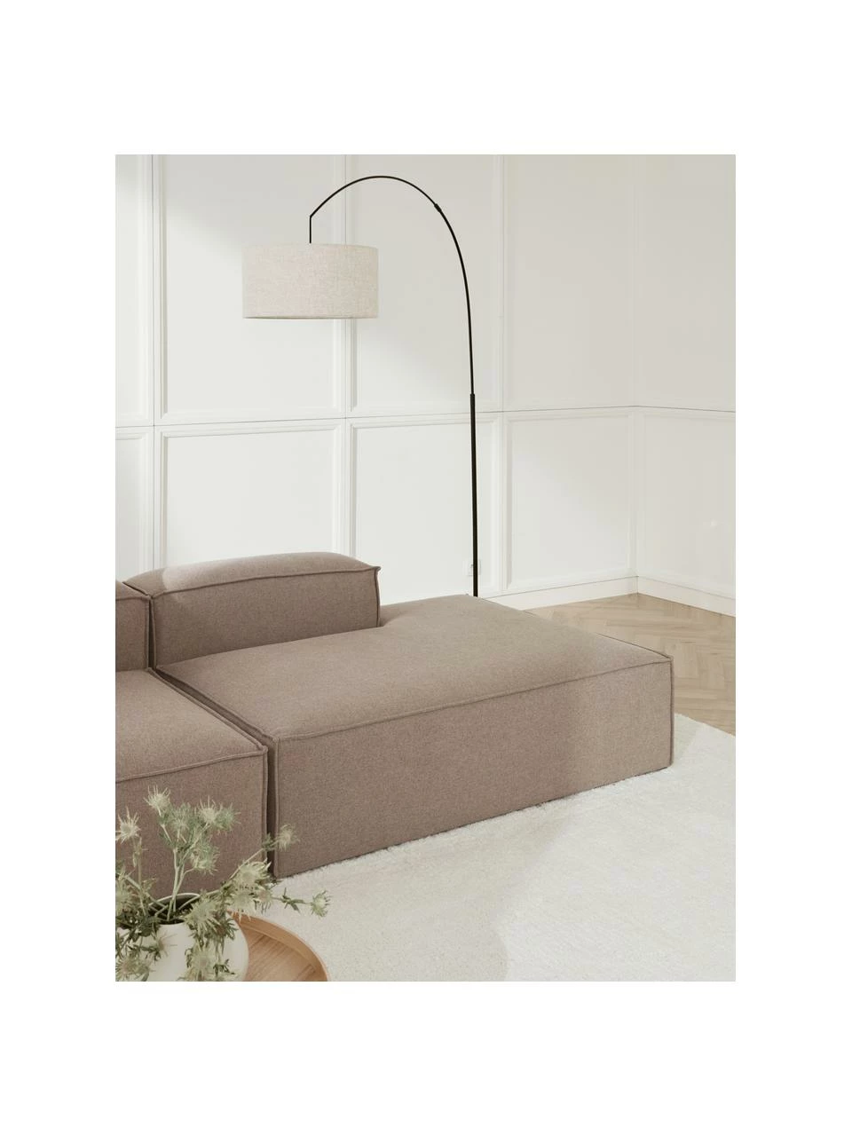 Westwing Collection Méridienne modulaire tissu brun Lennon, larg. 269 x prof. 119 cm, dossier à gauche 3 Westwing Collection Méridienne modulaire tissu brun Lennon, larg. 269 x prof. 119 cm, dossier à gauche – Image 3