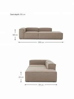 Westwing Collection Méridienne modulaire tissu brun Lennon, larg. 269 x prof. 119 cm, dossier à gauche 9 Westwing Collection Méridienne modulaire tissu brun Lennon, larg. 269 x prof. 119 cm, dossier à gauche -furniture Soldes Meridienne modulaire tissu brun Lennon 3