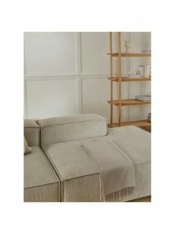 Westwing Collection Méridienne modulaire velours côtelé beige Lennon, larg. 269 x prof. 119 cm, dossier à gauche -furniture Soldes Meridienne modulaire velours cotele beige Lennon 2