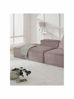 Westwing Collection Méridienne modulaire velours côtelé brun Lennon, larg. 269 x prof. 119 cm, dossier à droite -furniture Soldes Meridienne modulaire velours cotele brun Lennon 2