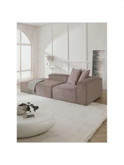 Westwing Collection Méridienne modulaire velours côtelé brun Lennon, larg. 269 x prof. 119 cm, dossier à droite -furniture Soldes Meridienne modulaire velours cotele brun Lennon 3