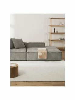 Westwing Collection Méridienne modulaire velours côtelé gris Lennon, larg. 269 x prof. 119 cm, dossier à gauche -furniture Soldes Meridienne modulaire velours cotele gris Lennon 3