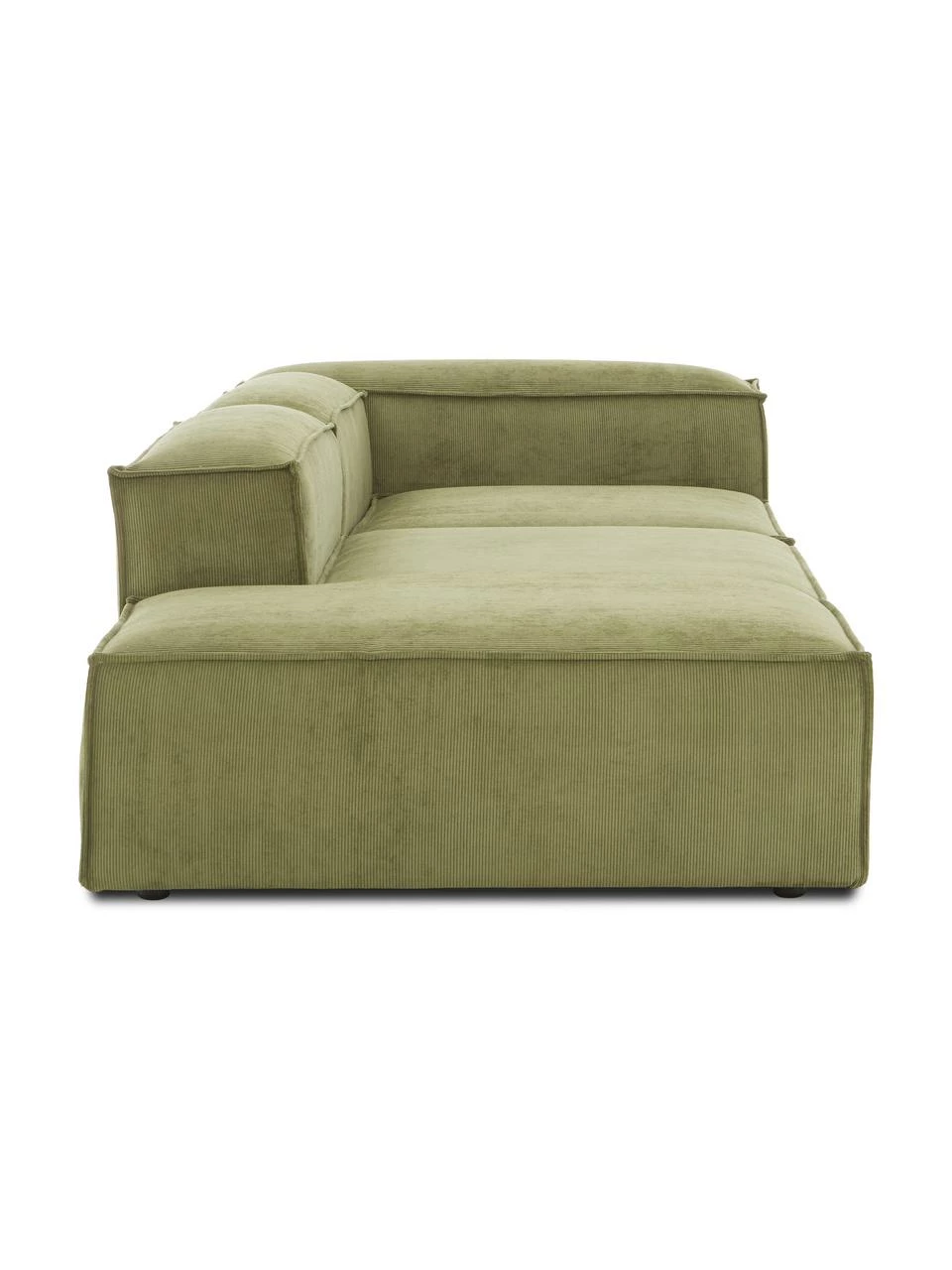 Westwing Collection Méridienne modulaire velours côtelé vert Lennon, larg. 269 x prof. 119 cm, dossier à droite 6 Westwing Collection Méridienne modulaire velours côtelé vert Lennon, larg. 269 x prof. 119 cm, dossier à droite – Image 6