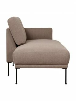 Westwing Collection Méridienne taupe avec pieds en métal Fluente, larg. 202 x haut. 79 cm, dossier à droite -furniture Soldes Meridienne taupe avec pieds en metal Fluente 2