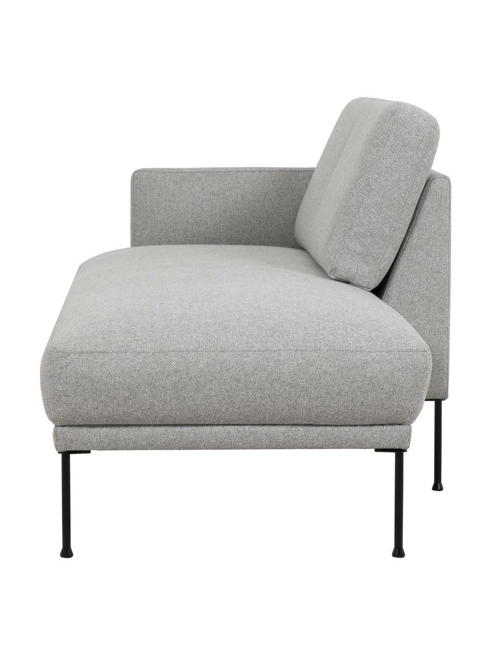 Westwing Collection Méridienne tissu gris clair pieds en métal Fluente, larg. 202 x prof. 85 cm, dossier à gauche 4 Westwing Collection Méridienne tissu gris clair pieds en métal Fluente, larg. 202 x prof. 85 cm, dossier à gauche – Image 4