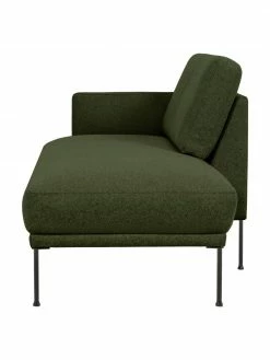 Westwing Collection Méridienne tissu vert foncé pieds en métal Fluente, larg. 202 x prof. 85 cm, dossier à gauche -furniture Soldes Meridienne tissu vert fonce pieds en metal Fluente 4