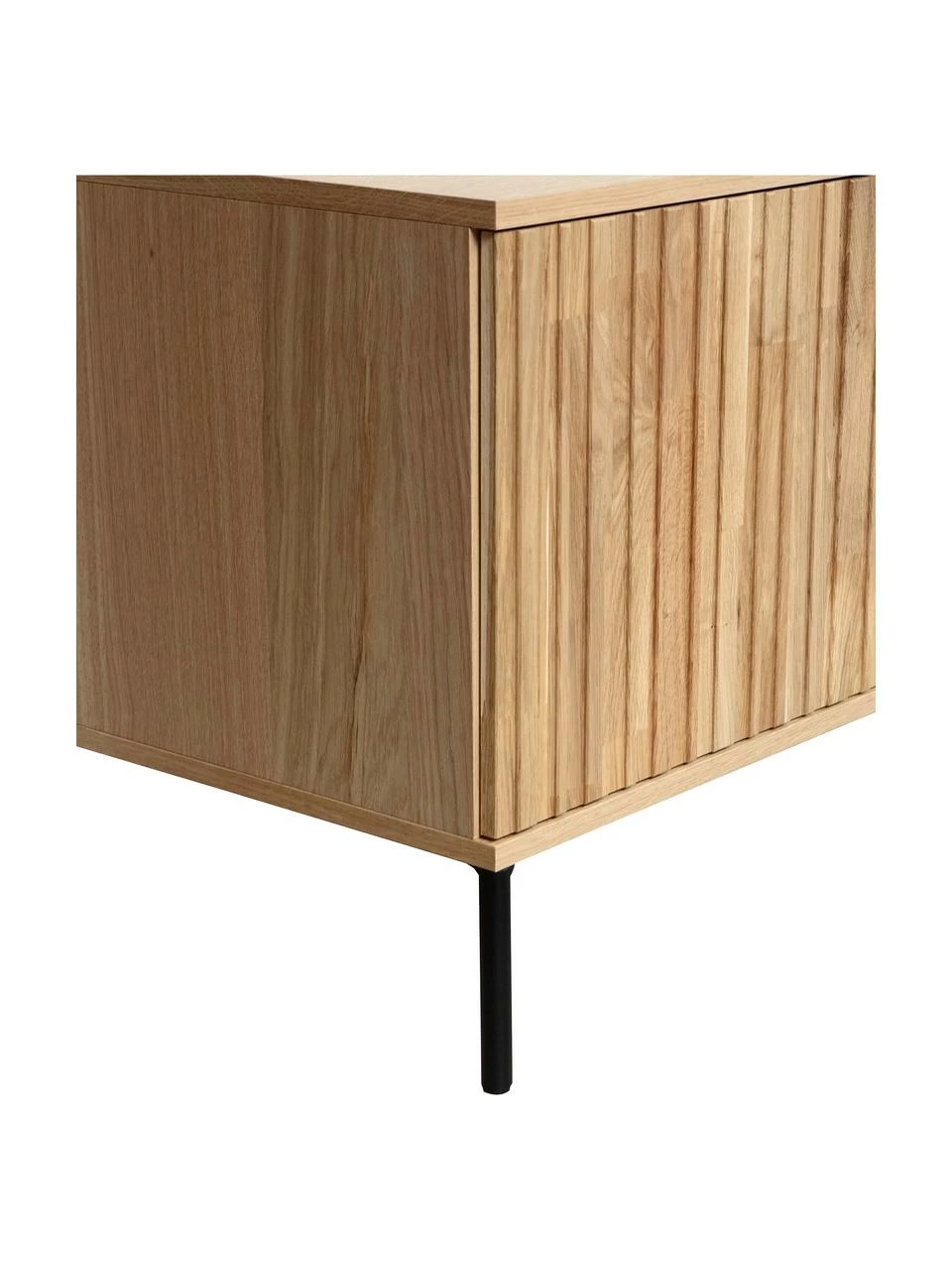 Meuble TV 3 portes façade en bois de chêne nervuré Avourio, larg. 150 x haut. 56 cm 6 Meuble TV 3 portes façade en bois de chêne nervuré Avourio, larg. 150 x haut. 56 cm – Image 6