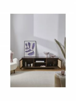 Westwing Collection Meuble TV en cannage brun foncé Vienna, larg. 160 x haut. 50 cm -furniture Soldes Meuble TV en cannage brun fonce Vienna 3