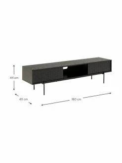 Meuble TV noir Angus, larg. 180 x haut. 44 cmDisponibilité limitée -furniture Soldes Meuble TV noir Angus 2