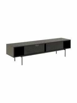 Meuble TV noir Angus, larg. 180 x haut. 44 cmDisponibilité limitée -furniture Soldes Meuble TV noir Angus 4