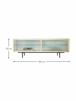 HKliving Meuble bas avec portes coulissantes Oli, larg. 160 x haut. 55 cm -furniture Soldes Meuble bas avec portes coulissantes Oli 2