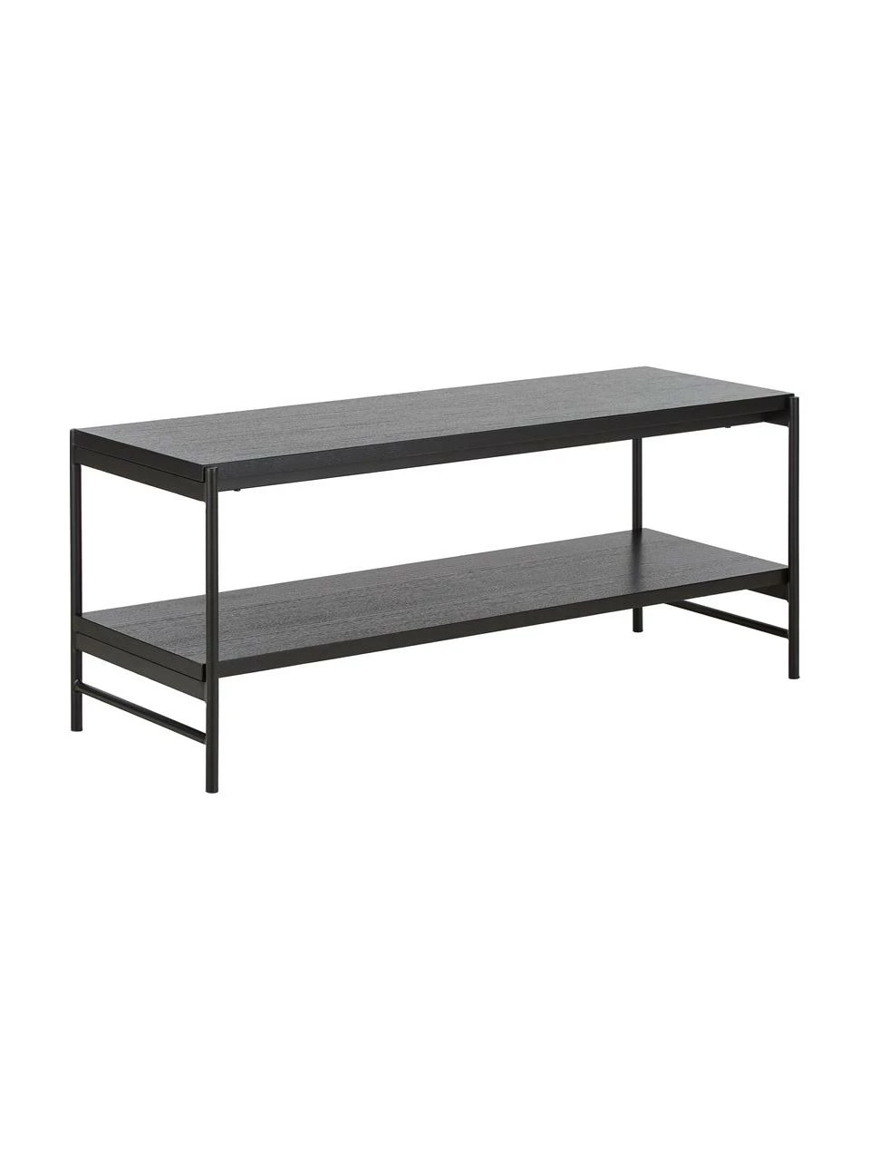 Westwing Collection Meuble bas noir Mica, larg. 120 x haut. 50 cm 1 Westwing Collection Meuble bas noir Mica, larg. 120 x haut. 50 cm