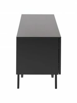 Westwing Collection Meuble bas noir avec portes Elyn, larg. 180 x haut. 55 cm -furniture Soldes Meuble bas noir avec portes Elyn 5