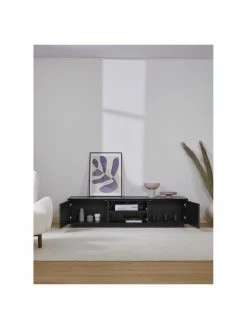 Westwing Collection Meuble bas placage en frêne noir Noel, larg. 180 x long. 45 cm 9 Westwing Collection Meuble bas placage en frêne noir Noel, larg. 180 x long. 45 cm -furniture Soldes Meuble bas placage en frene noir Noel 3