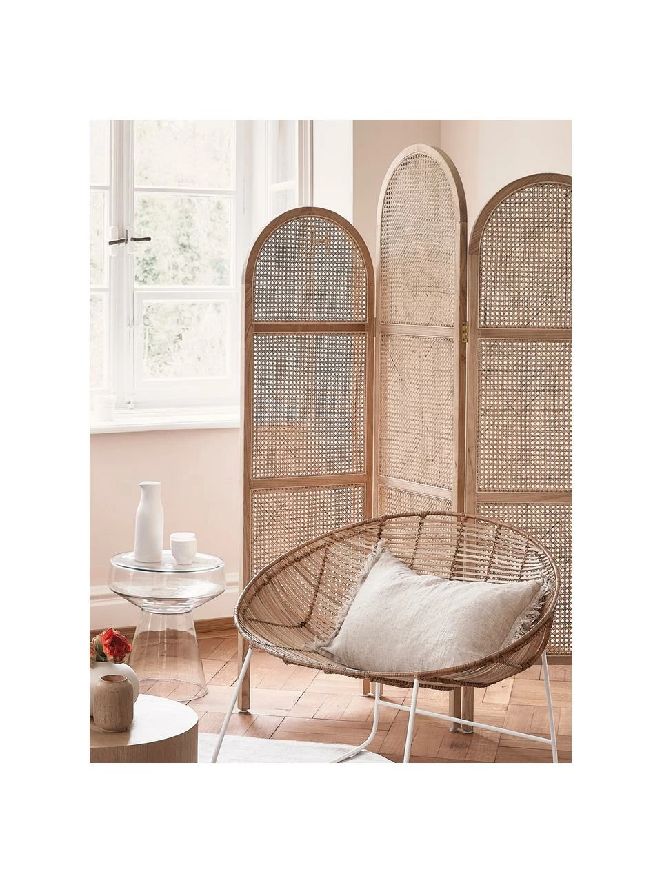 HKliving Paravent en cannage Webbing, larg. 150 x haut. 180 cmDisponibilité limitée 2 HKliving Paravent en cannage Webbing, larg. 150 x haut. 180 cmDisponibilité limitée – Image 2