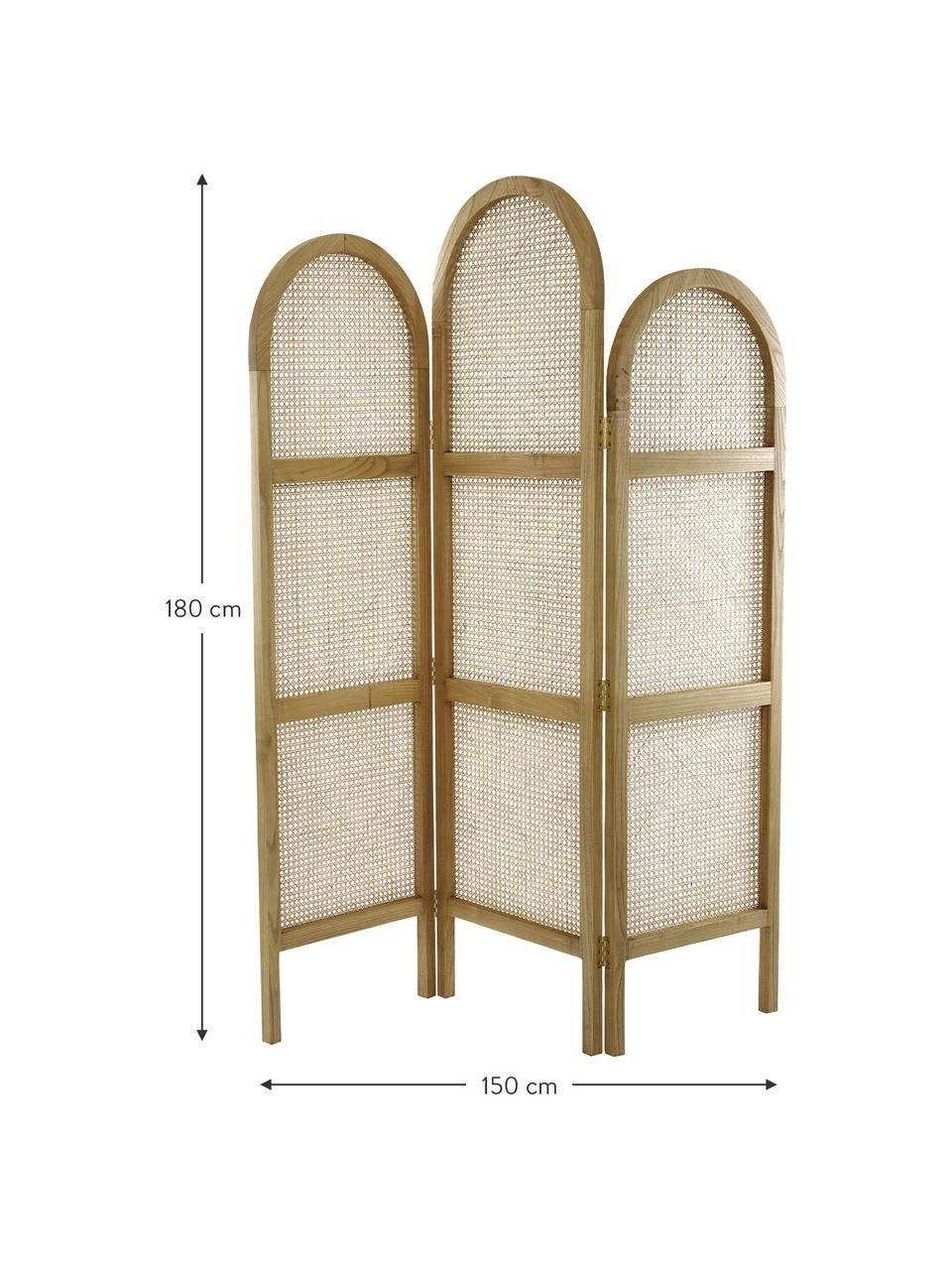 HKliving Paravent en cannage Webbing, larg. 150 x haut. 180 cmDisponibilité limitée 3 HKliving Paravent en cannage Webbing, larg. 150 x haut. 180 cmDisponibilité limitée – Image 3