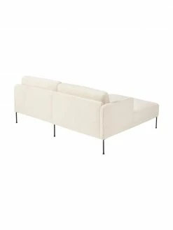 Westwing Collection Petit canapé d'angle blanc crème avec pieds en métal Fluente, larg. 198 x prof. 152 cm, méridienne à gauche -furniture Soldes Petit canape dangle blanc creme avec pieds en metal Fluente 4