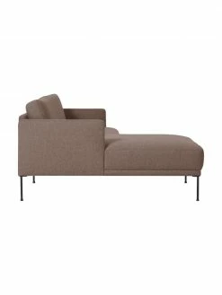 Westwing Collection Petit canapé d'angle brun avec pieds en métal Fluente, larg. 198 x prof. 152 cm, méridienne à gauche -furniture Soldes Petit canape dangle brun avec pieds en metal Fluente 3